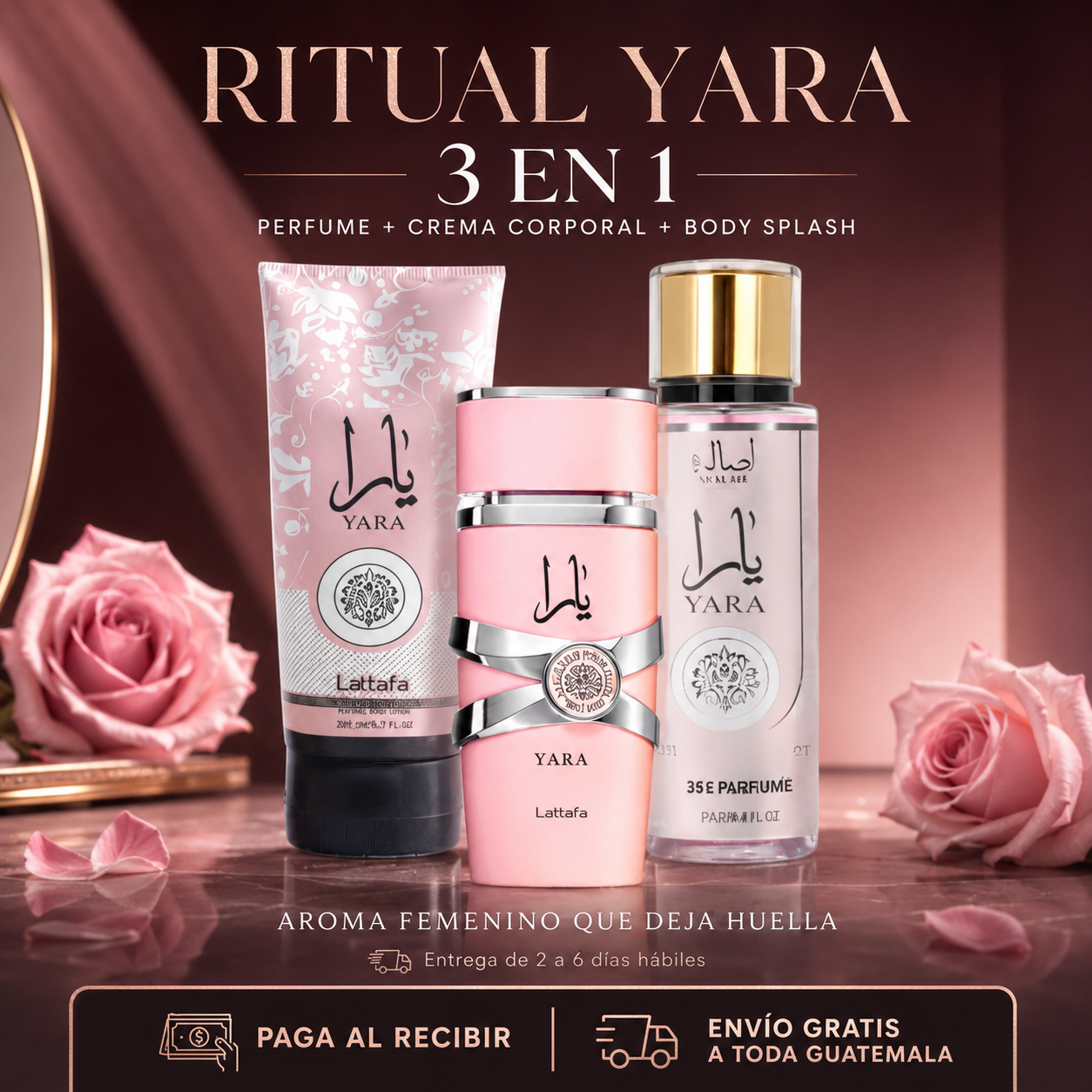 SET BURPHRISE YARA: Splash Corporal + Perfume + Crema | Paga 1 LLévate 3
